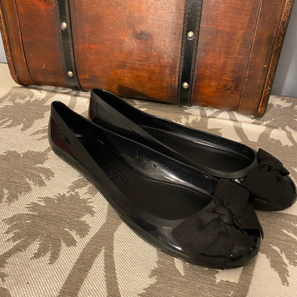 J.CREW JELLY SHOES BALLET FLATS BOW WOMENS SIZE 8